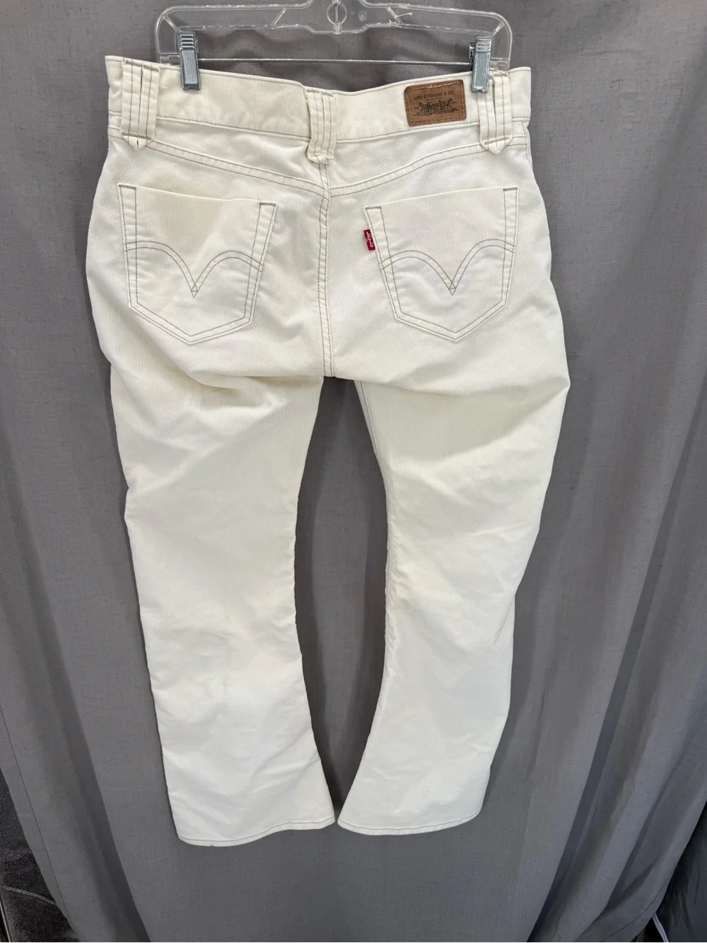 Levi’s Vintage Y2K 504 Slouch Flare White Corduroy Low Rise Jeans 13M